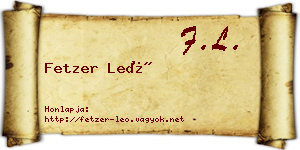Fetzer Leó névjegykártya